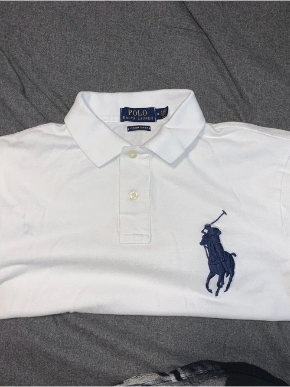 Polo by Ralph Lauren White Polo Shirt with Large Navy Pony.